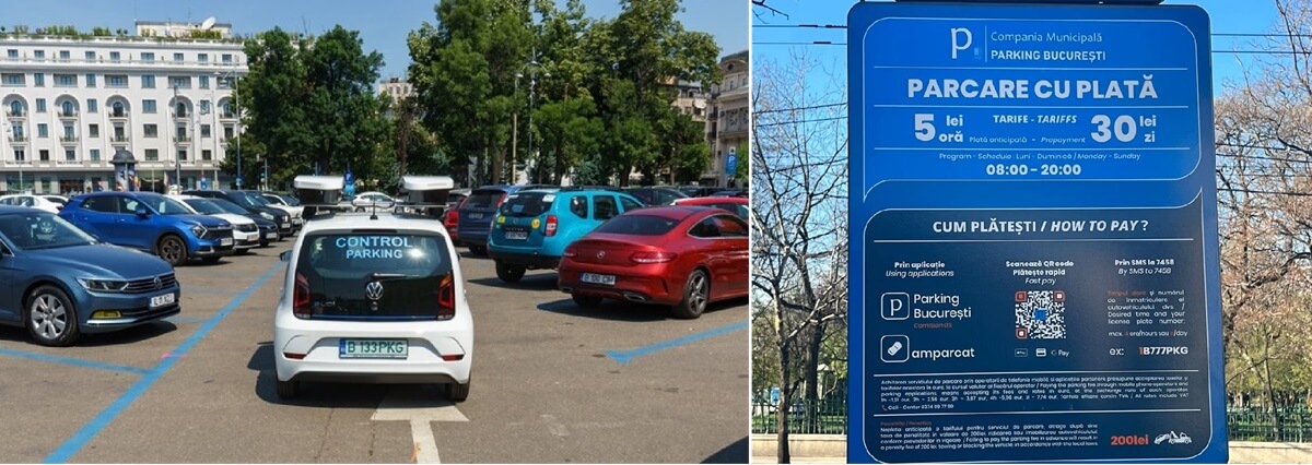 sinal de estacionamento na rua de bucareste