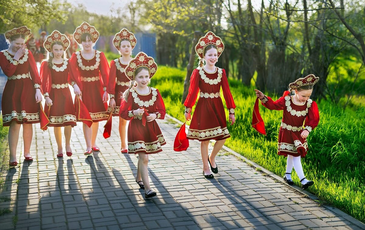 Danube Delta Children Returning from School