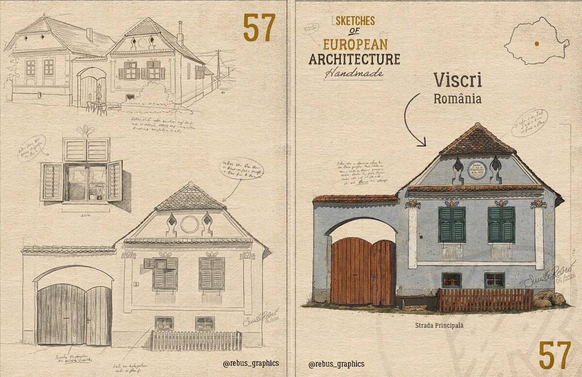 village-viscri-architecture-sketch